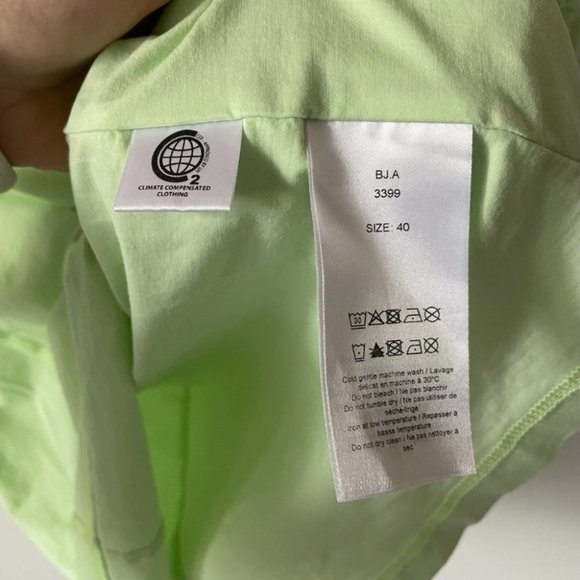 Ganni Light Stretch Jersey T Shirt Top Light Patina Green Sz L - Picture 6 of 7